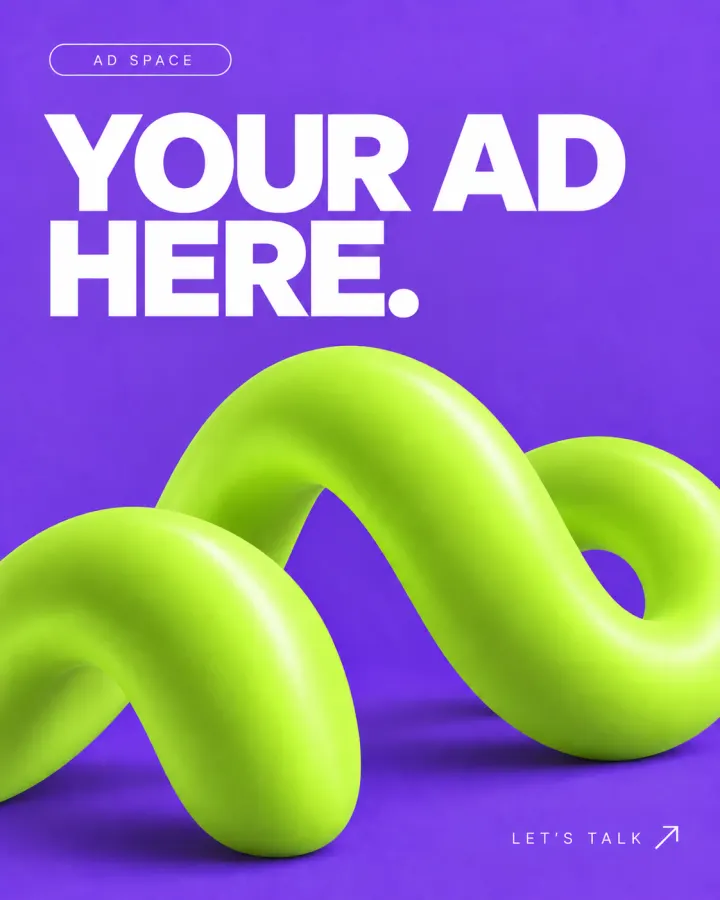 Your ad here. Violet and lime advertising space.
